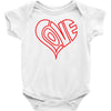love heart outline valentine's day Baby Onesie