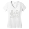 my cat is my valentine Women's V-Neck T-Shirt