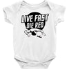 live fast die red Baby Onesie