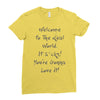 welcome to real world Ladies Fitted T-Shirt