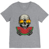 watermelon skull V-Neck Tee