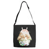 Totoro With Japanese Landscape Adjustable Strap Totes
