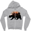 Bear Adventure With Rose Zipper Hoodie