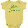 merry christmas green glitter Baby Bodysuit