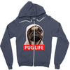 pug life Zipper Hoodie