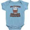 no talkie before coffee! Baby Onesie