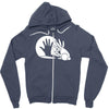 rabbit silhouette Zipper Hoodie