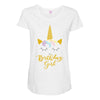 birthday unicorn girl Maternity Scoop Neck T-shirt