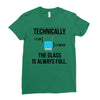 technically, the glass is always full Ladies Fitted T-Shirt