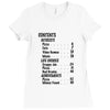 contents list Ladies Fitted T-Shirt