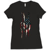 peace and love usa flag Ladies Fitted T-Shirt