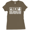 gas grass ass nobody rides for free funny Ladies Fitted T-Shirt
