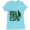 real men love cats, funny quote Ladies Fitted T-Shirt