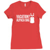 vacation alpaca bag animal humor funny Ladies Fitted T-Shirt