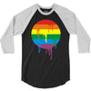 rainbow colored stripes dot running splashes 3/4 Sleeve Shirt