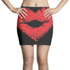lip print heart Mini Skirts