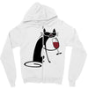 cat and wine Zipper Hoodie