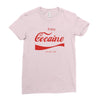 enjoy cocaine funny gray Ladies Fitted T-Shirt