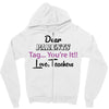 Dear Parents Tag You're It Love Teachers Women's Zipper Hoodie