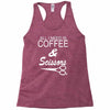 all i need is coffee sciossors Racerback Tank
