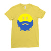 bearded smiley face Ladies Fitted T-Shirt