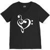 music heart rock baseball V-Neck Tee