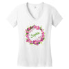 Floral Baby Name Women's V-Neck T-Shirt