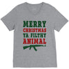 Merry Christmas Ya Filthy Animal V-Neck Tee