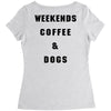 weekends coffee and dogs back Women's Triblend Scoop T-shirt