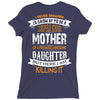 Super Cool Mother Of A Freaking Awesome Granddaughter Ladies Fitted T-Shirt