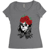 Skull Girl Women's Triblend Scoop T-shirt