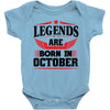 Legends Are Born In October Baby Onesie