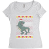 ugly dinosaur merry christmas Women's Triblend Scoop T-shirt