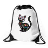 loco coco skul cat Drawstring Bags