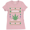 smoke weed ugly sweater Ladies Fitted T-Shirt
