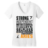 Strong Independent Motivated Aries Women's V-Neck T-Shirt