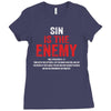 Sin Is The Enemy Ladies Fitted T-Shirt
