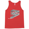 some game involving falling blocks in the style of m.c. escher Tank Top