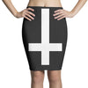 wasted youth inverted cross indie geek swag funny Pencil Skirts