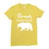 Daddy Bear - Baby Bear Custom Name Ladies Fitted T-Shirt
