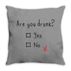 Are You Drunk? Yes or No Throw Pillow