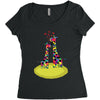 Giraffe Couple T shirts Women's Triblend Scoop T-shirt
