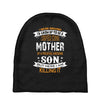 Super Cool Mother Of A Freaking Awesome Son Baby Beanies