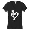 musik notes Women's V-Neck T-Shirt