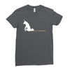 unicorn scooting on the floor Ladies Fitted T-Shirt