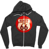 route 66 sign distressed, ideal birthday gift or present Zipper Hoodie
