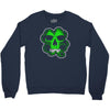 celtic green clover skull patch, irish biker patches Crewneck Sweatshirt