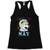 unicorns are born in may cute unicorn Racerback Tank