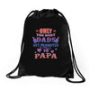 only the best dads get promoted to papa Drawstring Bags