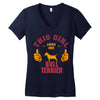 This Girl Loves Her Bull Terrier Women's V-Neck T-Shirt
